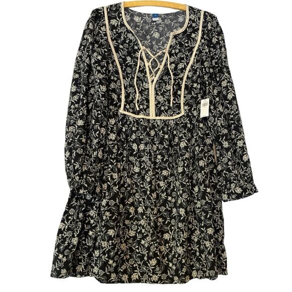 Old Navy Long-Sleeve Boho Mini Dress Size Medium - Picture 4 of 7